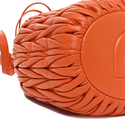 Miu Miu Nappa Matelasse Small Bucket Bag Papaya 9 of 10