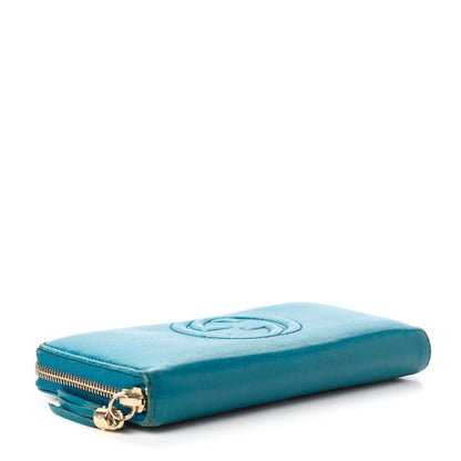 Gucci Pebbled Calfskin Soho Zip Around Wallet Deep Cobalt 4 of 11