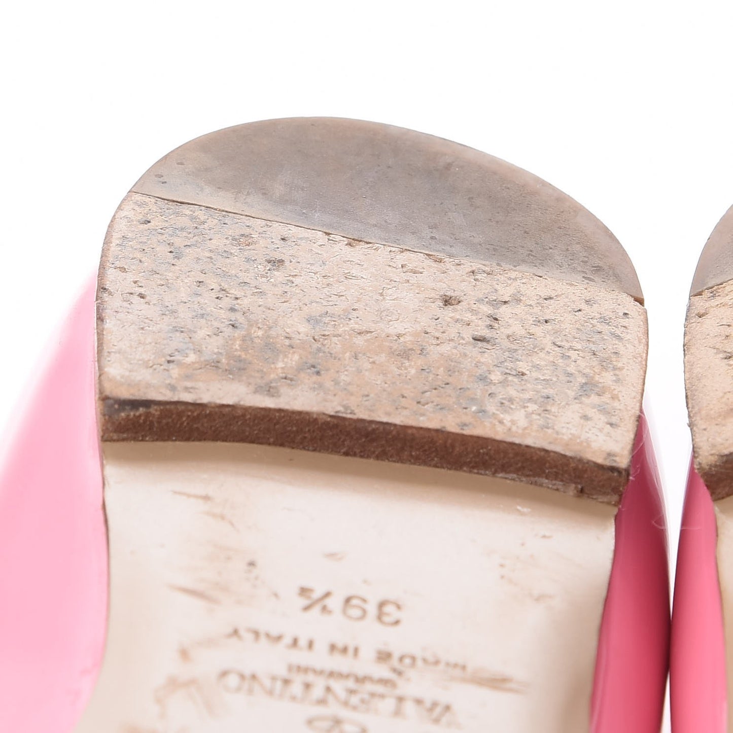 Patent Nappa Rockstud Ballerina Flats 39.5 Ninphea Poudre