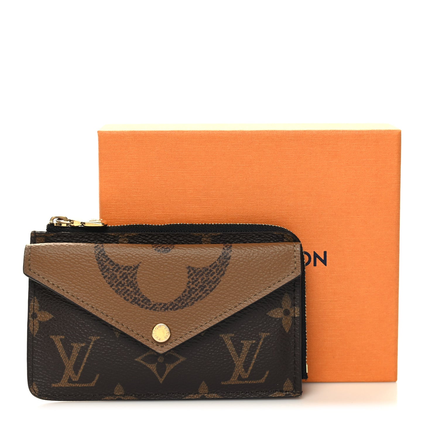 Reverse Monogram Recto Verso Card Holder Brown