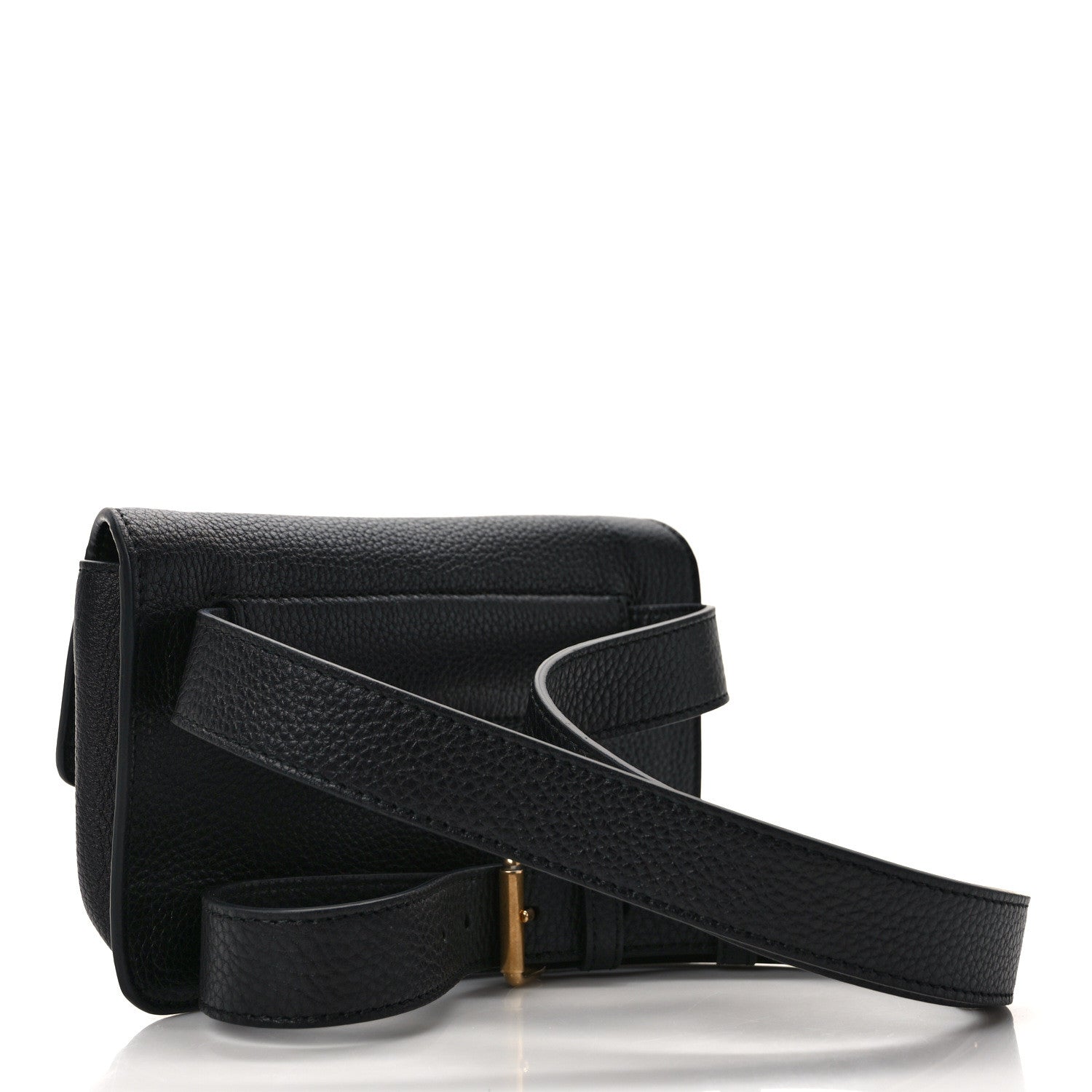Gucci Pebbled Calfskin Soho Flap Belt Bag Black 3 of 11
