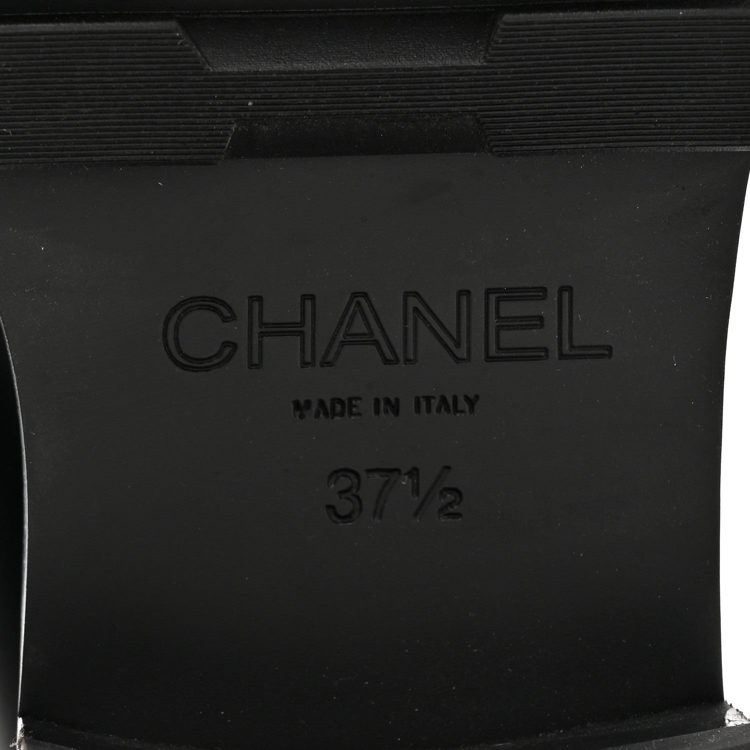 Chanel Calfskin Metal CC Loafers 37.5 Black 7 of 9