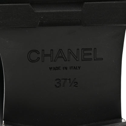 Chanel Calfskin Metal CC Loafers 37.5 Black 7 of 9