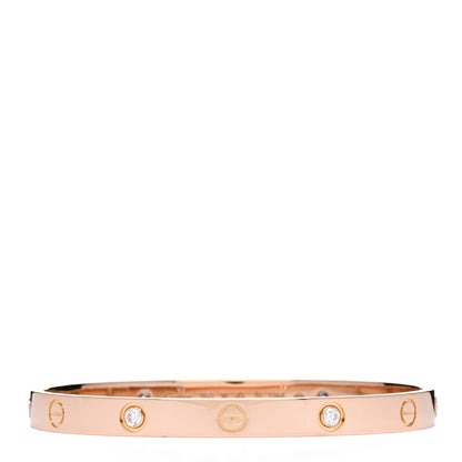 Cartier 18K Pink Gold 4 Diamond LOVE Bracelet 18 1 of 5