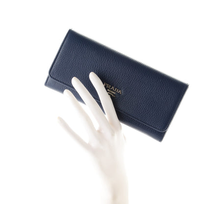 Prada Vitello Phenix Continental Flap Wallet Baltico 2 of 7