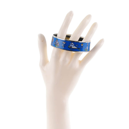 Hermes Enamel Printed Wide Les Folies Du Ciel Bracelet 70 2 of 5