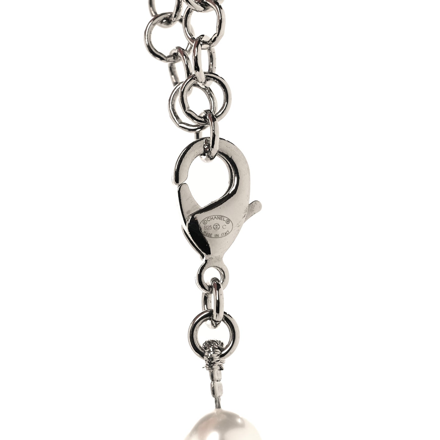 Pearl Resin CC Choker Necklace Pearly White Silver