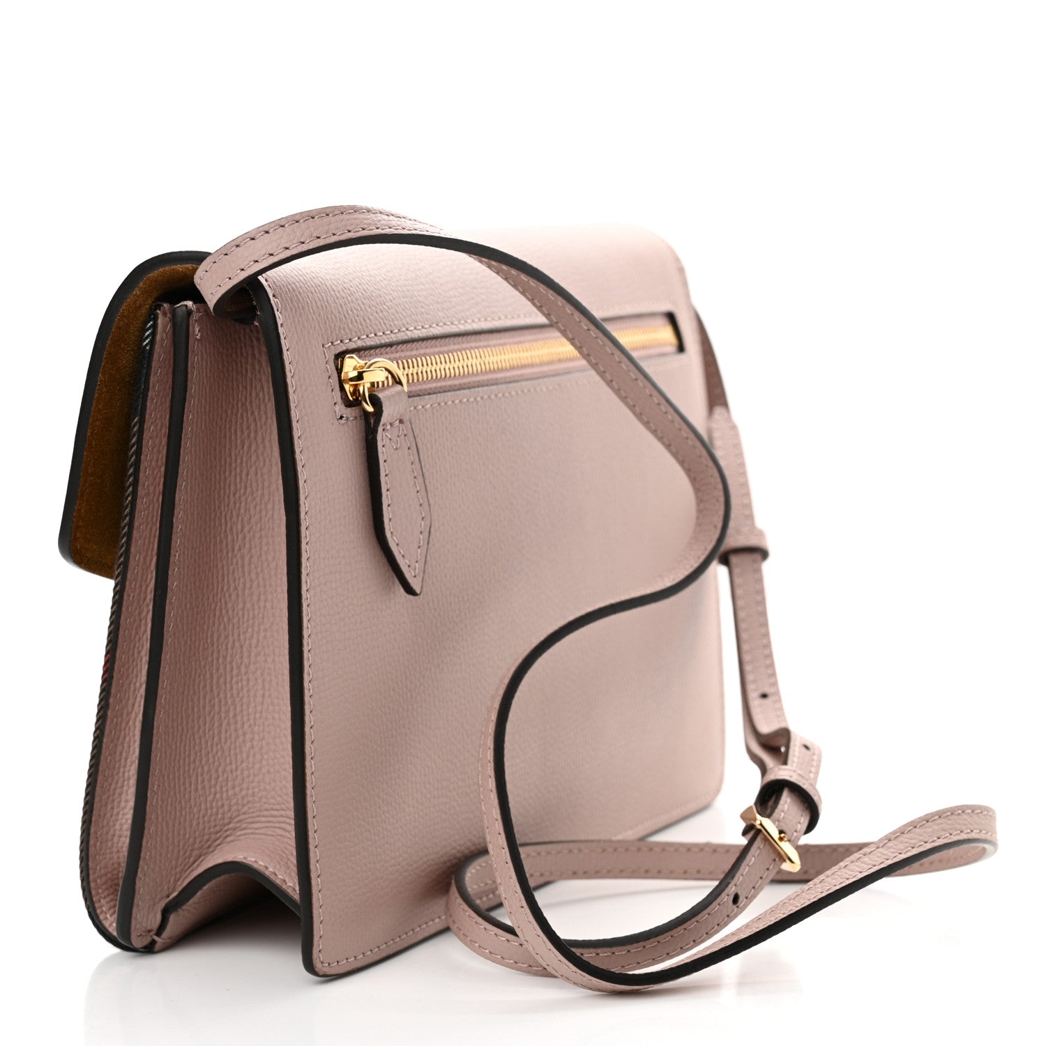 Burberry Derby Calfskin House Check Small Macken Crossbody Bag Pale Orchid 3 of 12