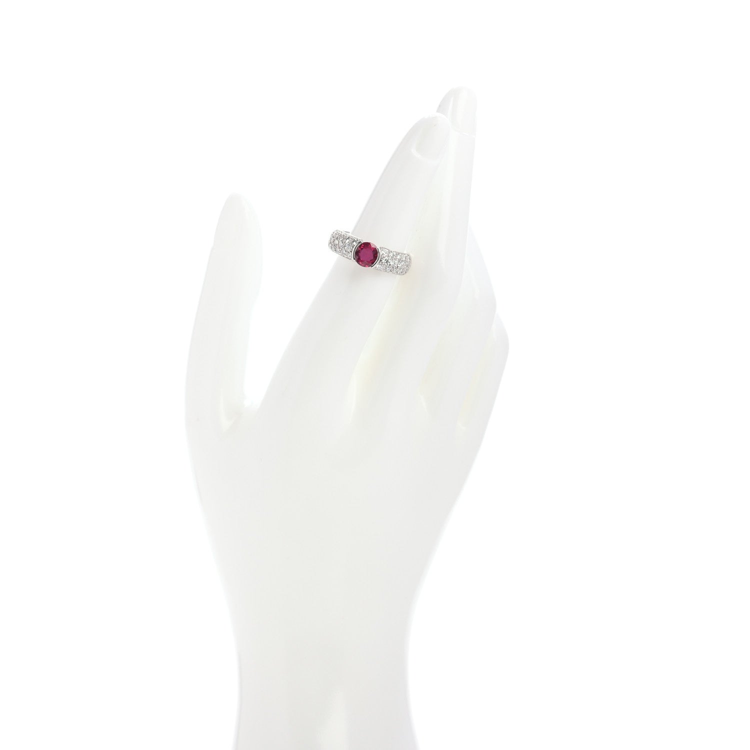 Tiffany Platinum Diamond Ruby Pave Ring 52 6 2 of 5