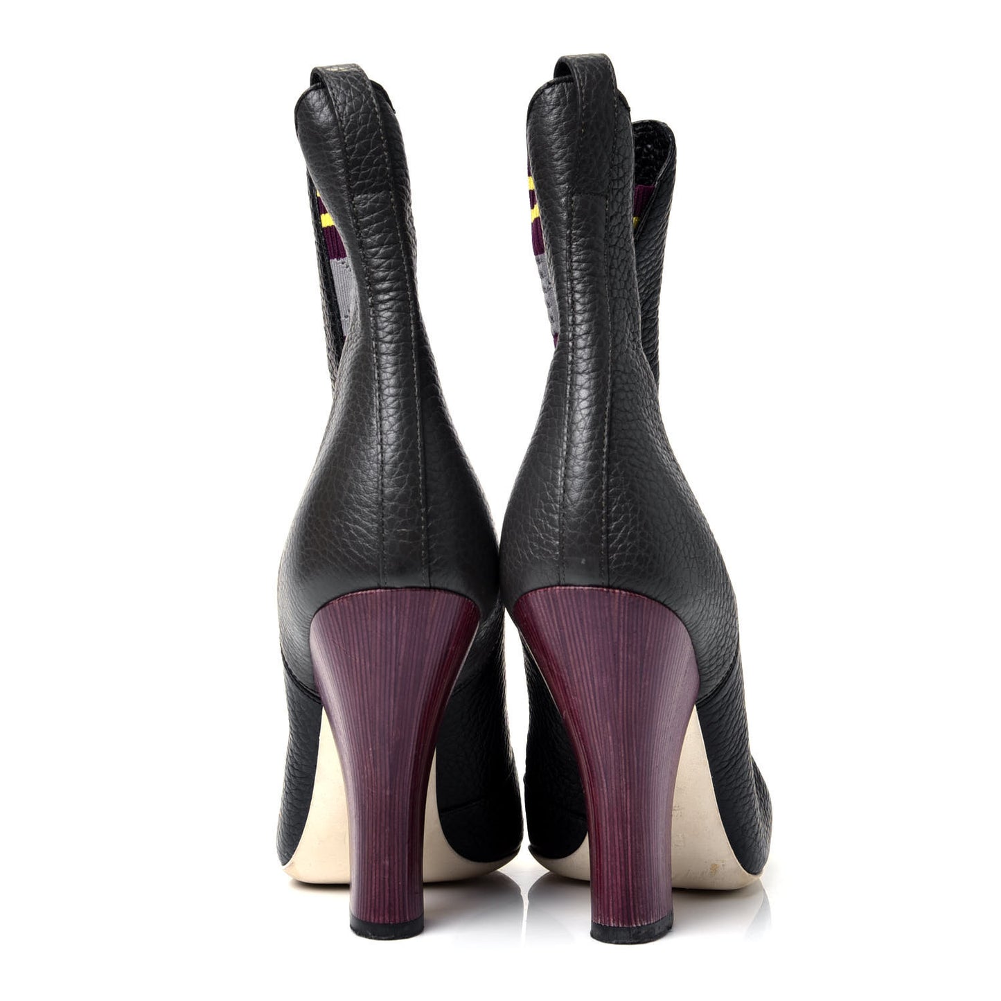 Calfskin Stretch Fabric Marie Antoinette Sock Booties 38.5 Black
