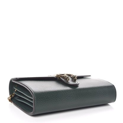 Gucci Calfskin Garden Dionysus Chain Wallet Emerald 4 of 9