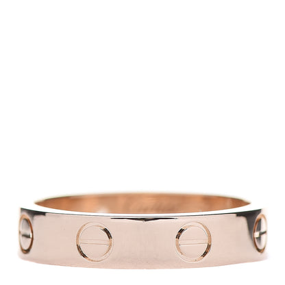 Cartier 18K Pink Gold Diamond 4mm LOVE Wedding Band Ring 50 5.25 3 of 5