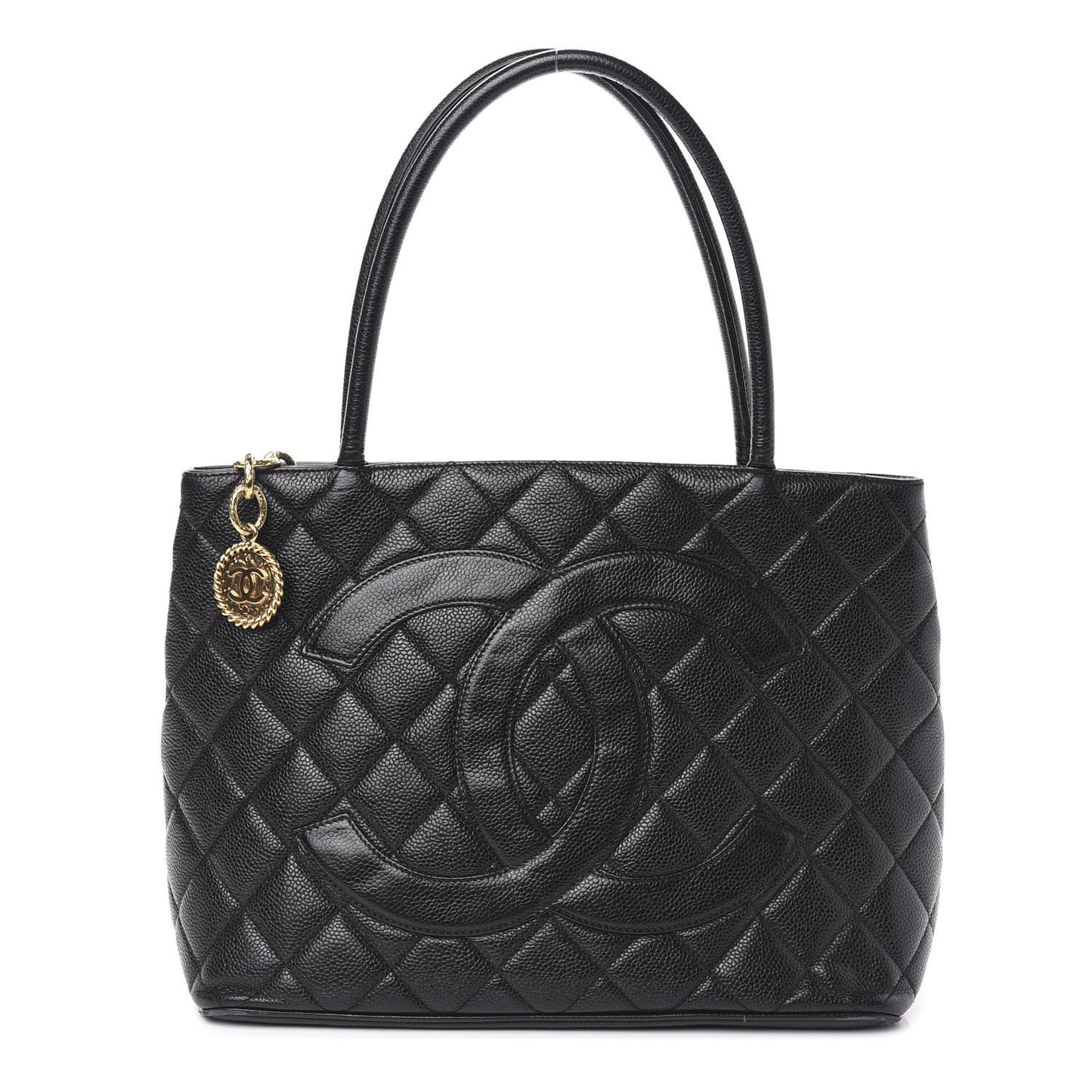 Caviar Quilted Medallion Tote Black