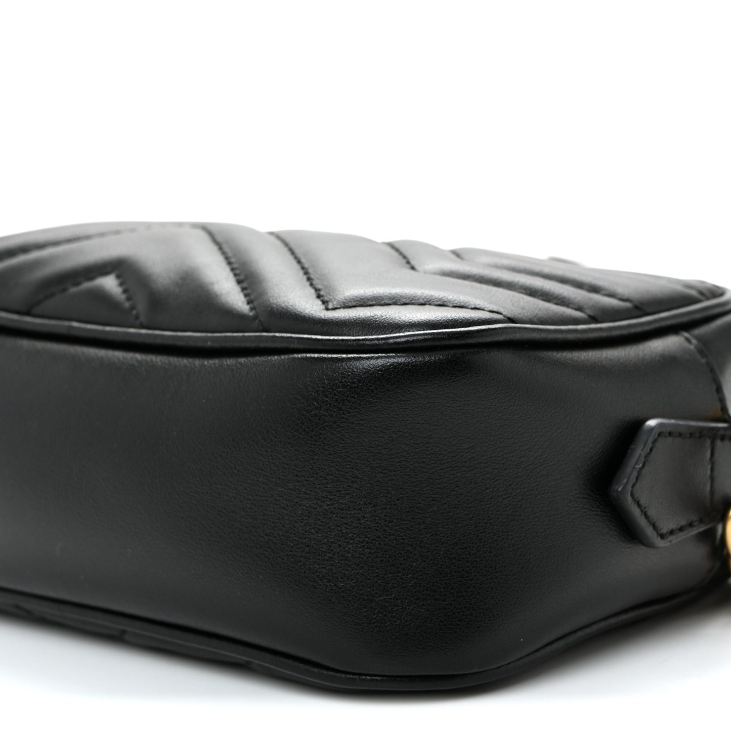 Calfskin Matelasse Mini GG Marmont Chain Shoulder Bag Black