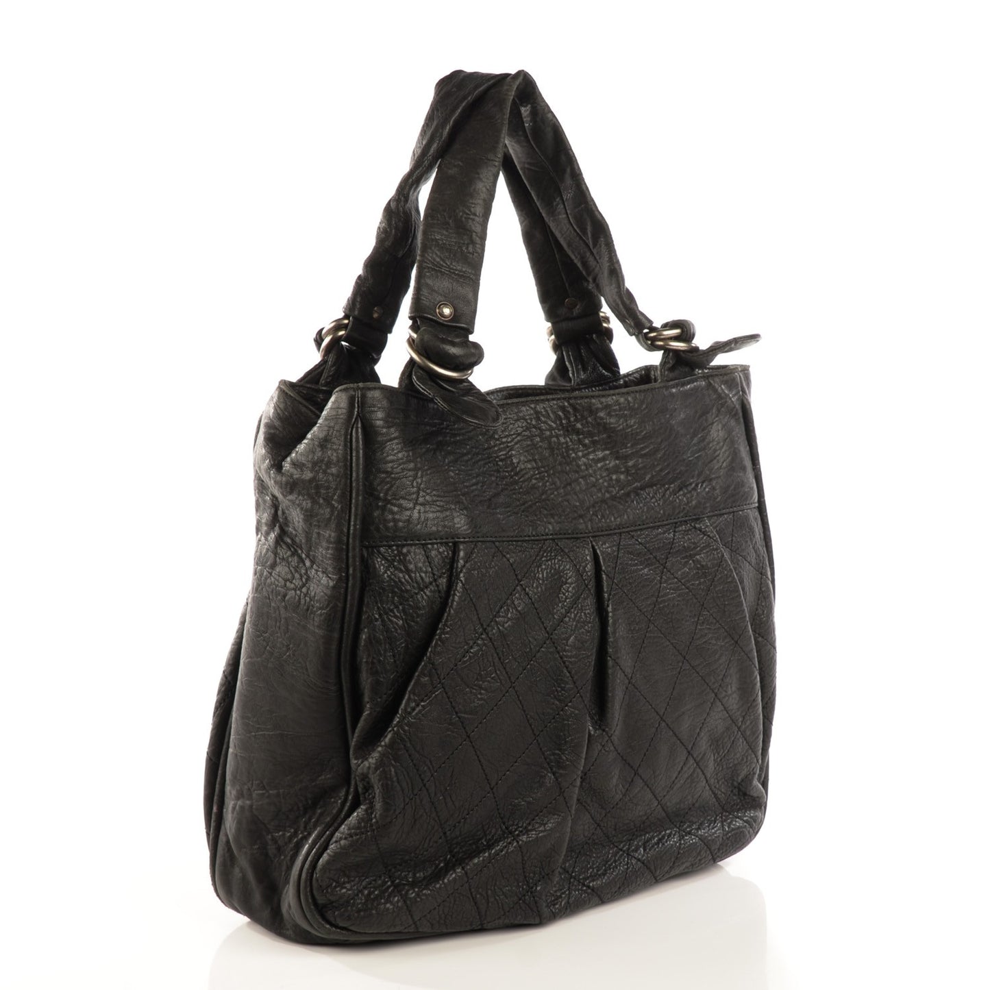 Distressed Lambskin Le Marais Tote Black