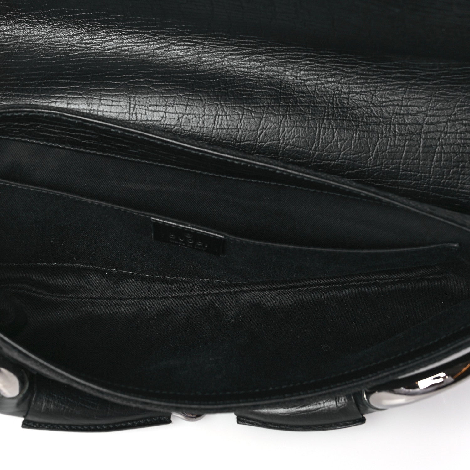 Gucci Monogram Horsebit Chain Clutch Black 5 of 9