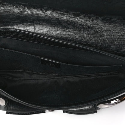 Gucci Monogram Horsebit Chain Clutch Black 5 of 9