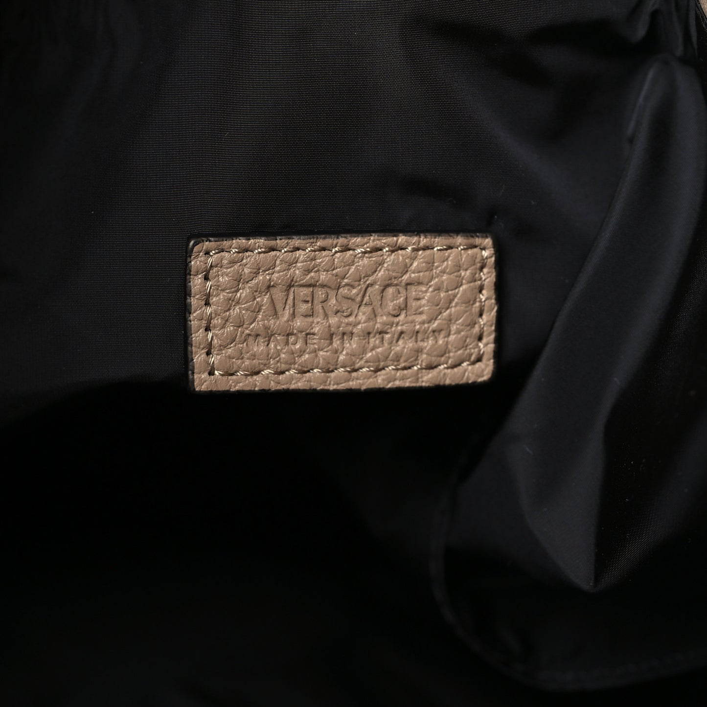 Grained Calfskin Medusa Tote Beige