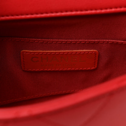 Chanel Lambskin Quilted Small Circular Handle Bag Brilliant Rouge 6 of 10