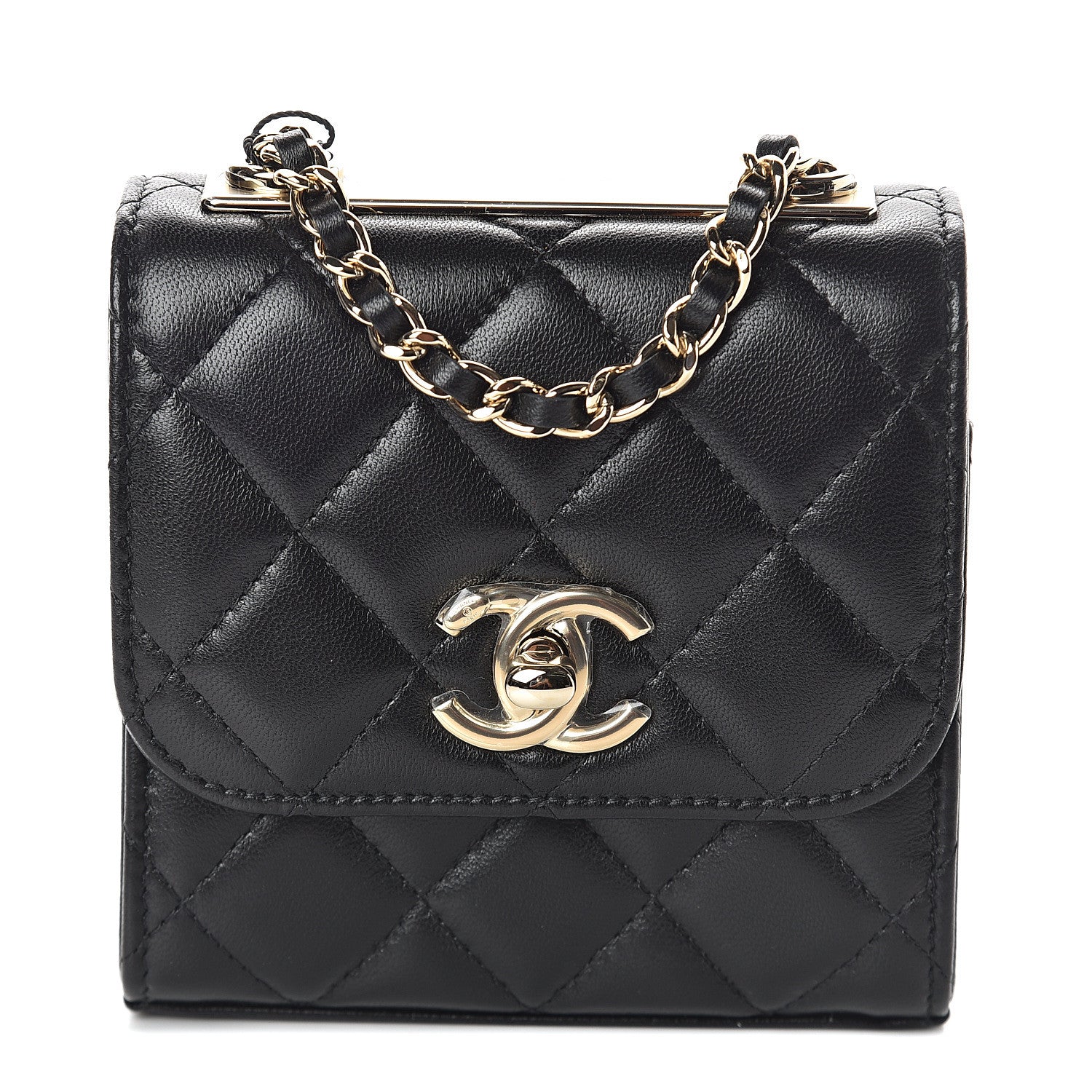 Chanel Lambskin Quilted Mini Trendy CC Chain Wallet Black 1 of 8
