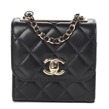 Chanel Lambskin Quilted Mini Trendy CC Chain Wallet Black 1 of 8