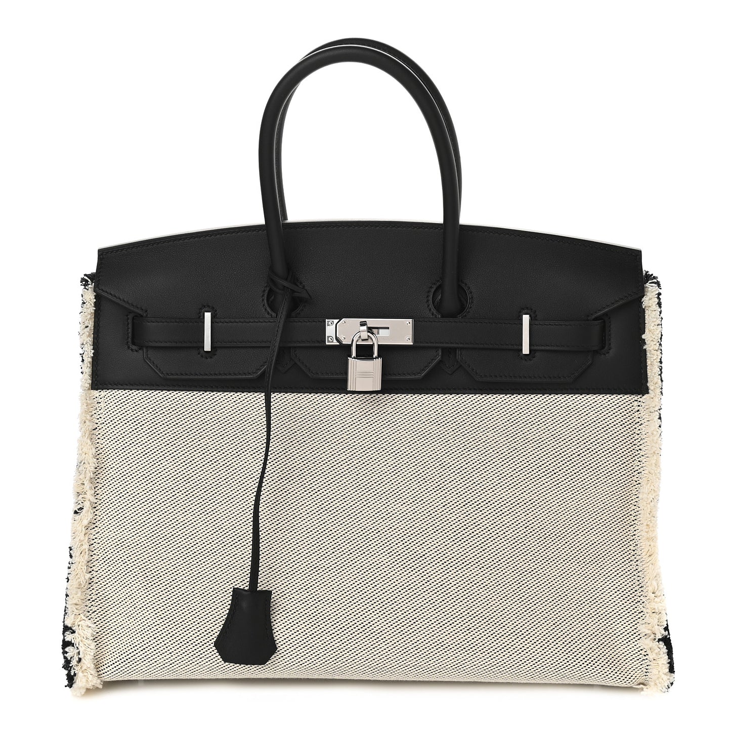 Swift Twill H Fray Fray Birkin 35 Black Ecru