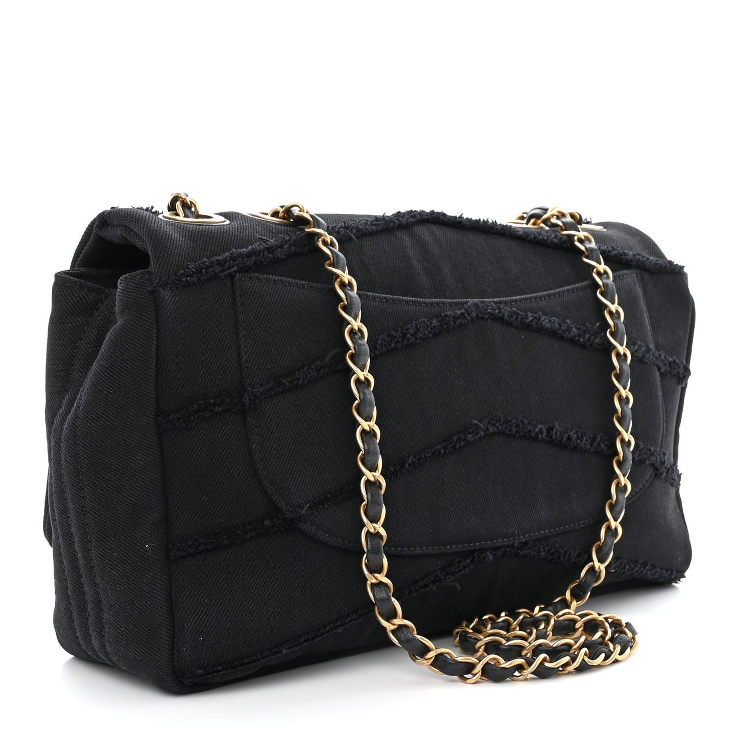 Denim Coco Jumbo Single Flap Black