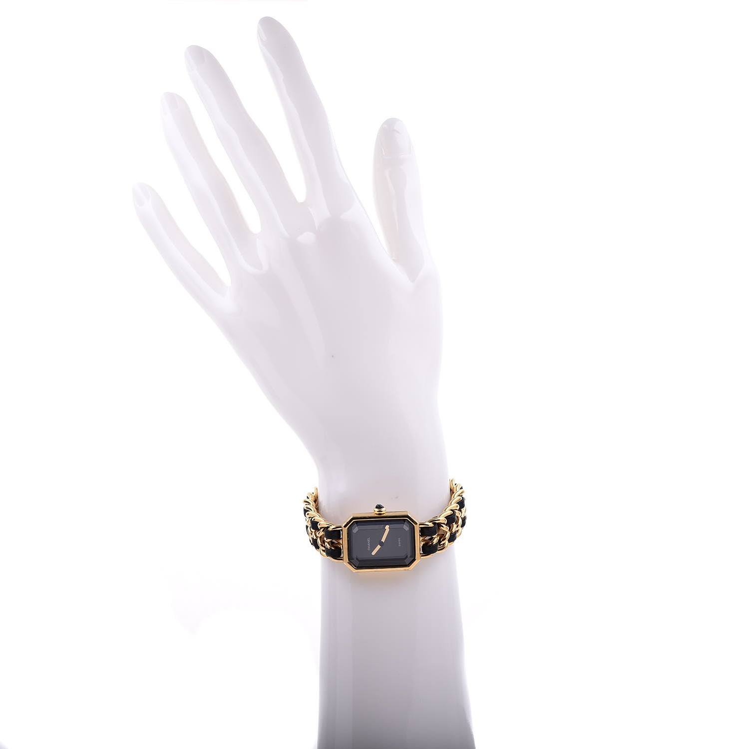 Chanel Stainless Steel Lambskin 20mm Chain Premiere Quartz Watch Gold L 10 of 14