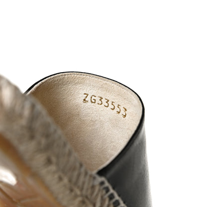 Chanel Goatskin Patent Calfskin CC Espadrille Mules 36 Black 11 of 13