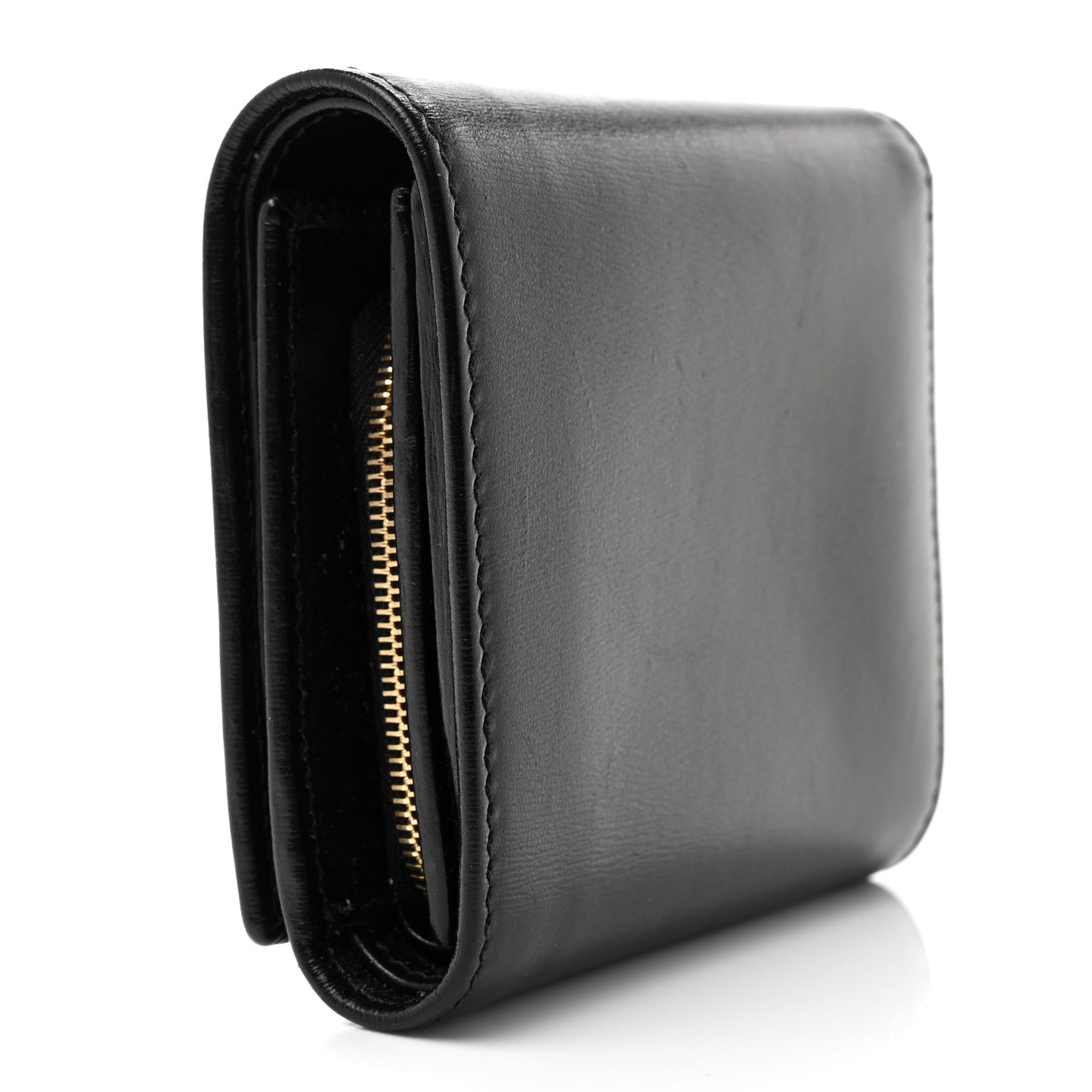 Boarded Plutone Calfskin Horsebit 1955 Flap Card Case Wallet Black