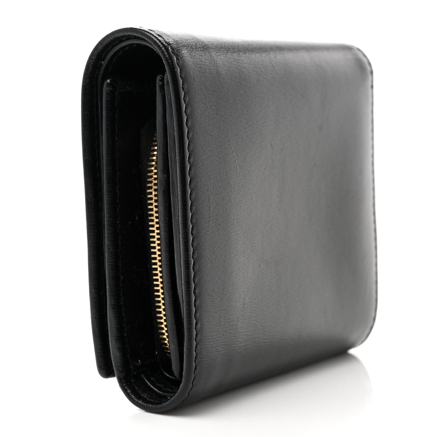 Gucci Boarded Plutone Calfskin Horsebit 1955 Flap Card Case Wallet Black 3 of 9