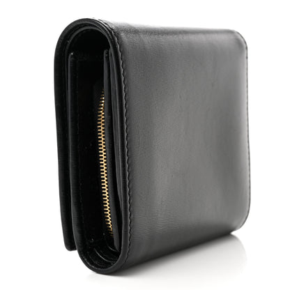 Gucci Boarded Plutone Calfskin Horsebit 1955 Flap Card Case Wallet Black 3 of 9