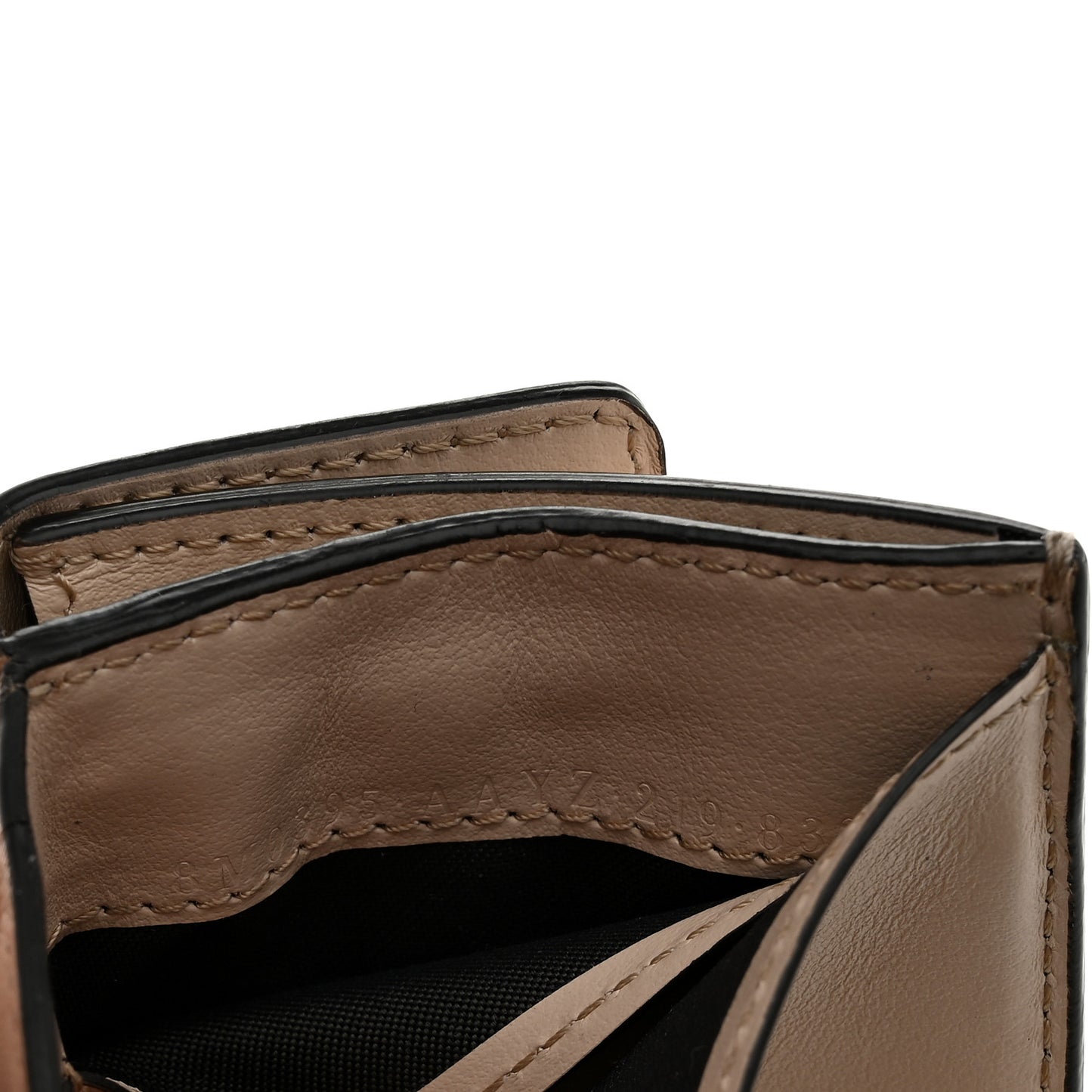 Vitello King Tamponato Embossed Fendi Roma Micro Tri-Fold Wallet Poudre