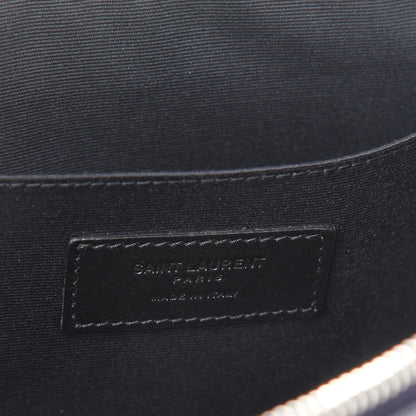 Saint Laurent Matte Grain De Poudre Zipped Document Holder Deep Marine 7 of 9