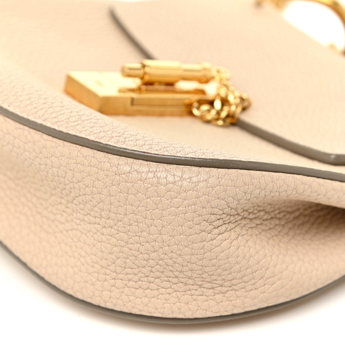 Grained Lambskin Mini Drew Shoulder Bag Abstract White