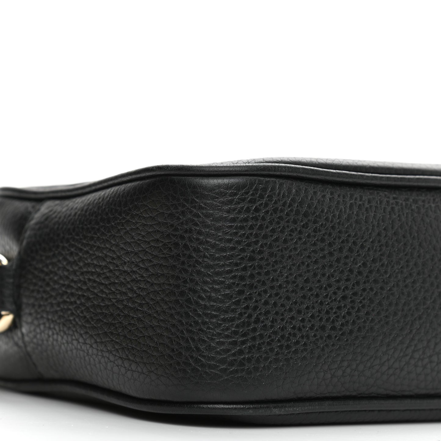 Pebbled Calfskin Small Soho Disco Bag Black