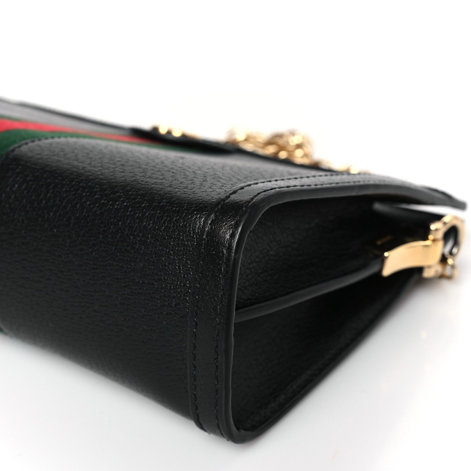 Gucci Calfskin GG Web Small Ophidia Chain Shoulder Bag Black 9 of 9