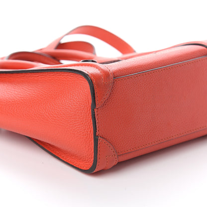 Celine Drummed Calfskin Nano Luggage Coquelicot 7 of 8