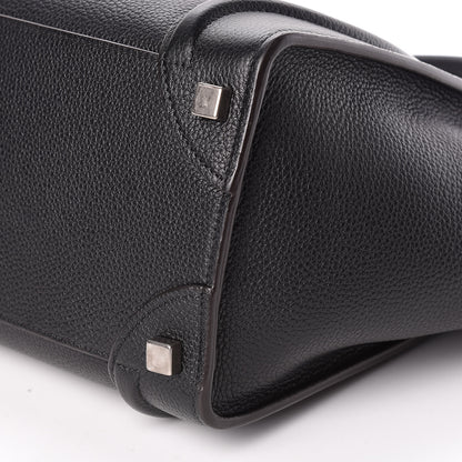 Celine Drummed Calfskin Micro Luggage Black 10 of 10
