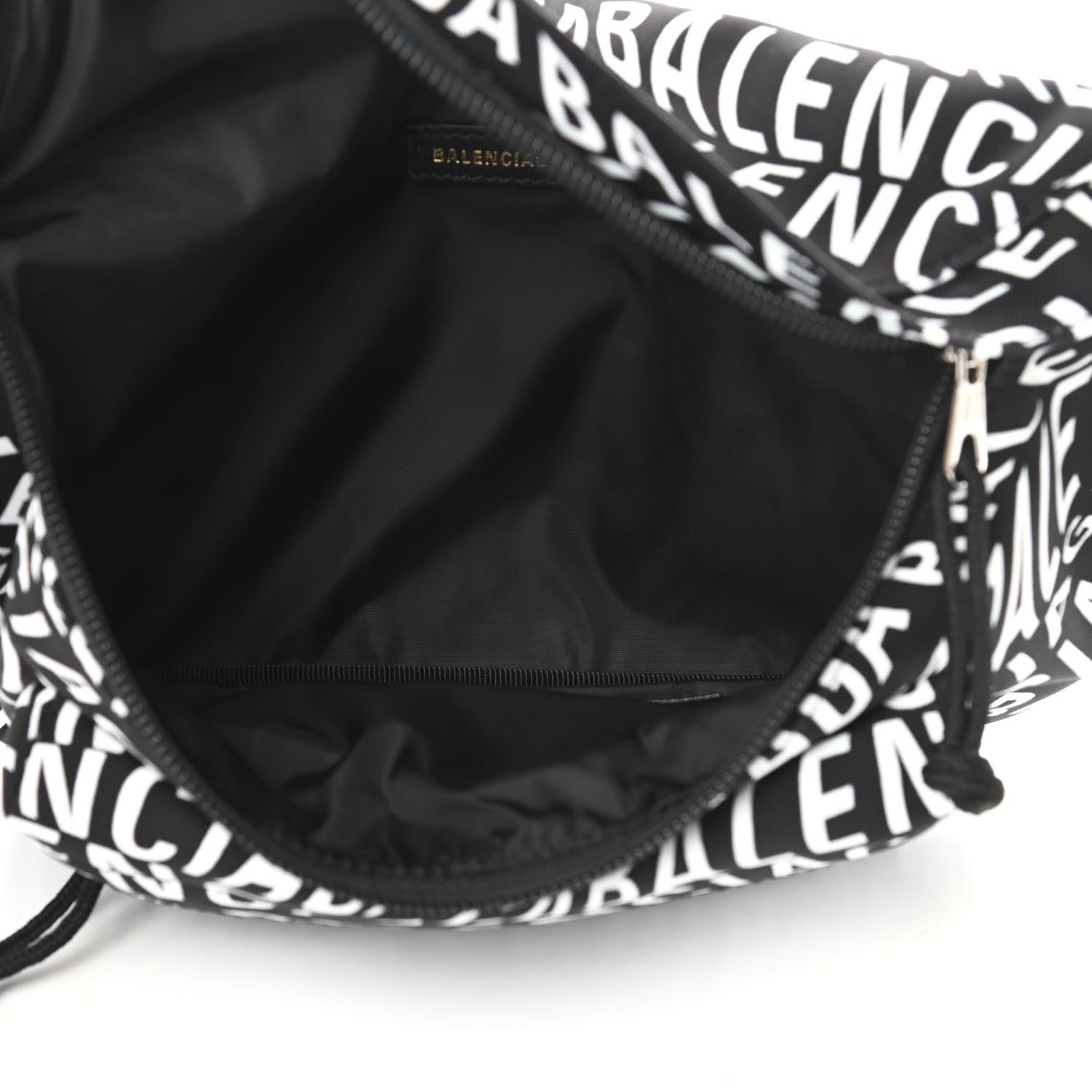Balenciaga Nylon Wave Logo Print Wheel Beltpack Black White 5 of 10