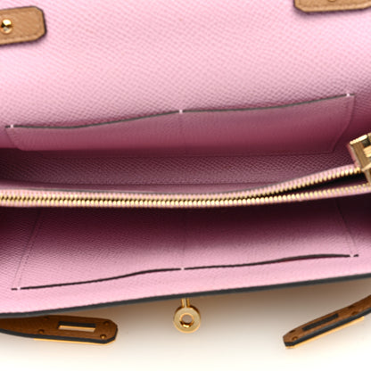 Hermes Epsom Verso Kelly Wallet To Go Chai Mauve Sylvestre 5 of 9