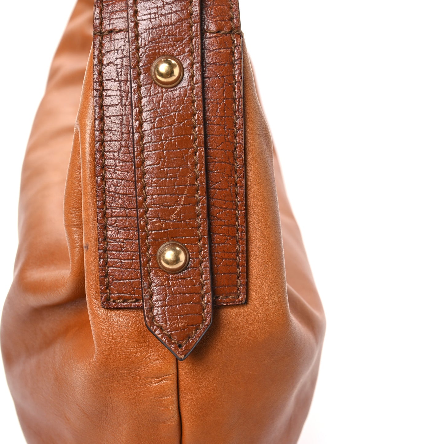 Calfskin Medium Horsebit Chain Hobo Brown