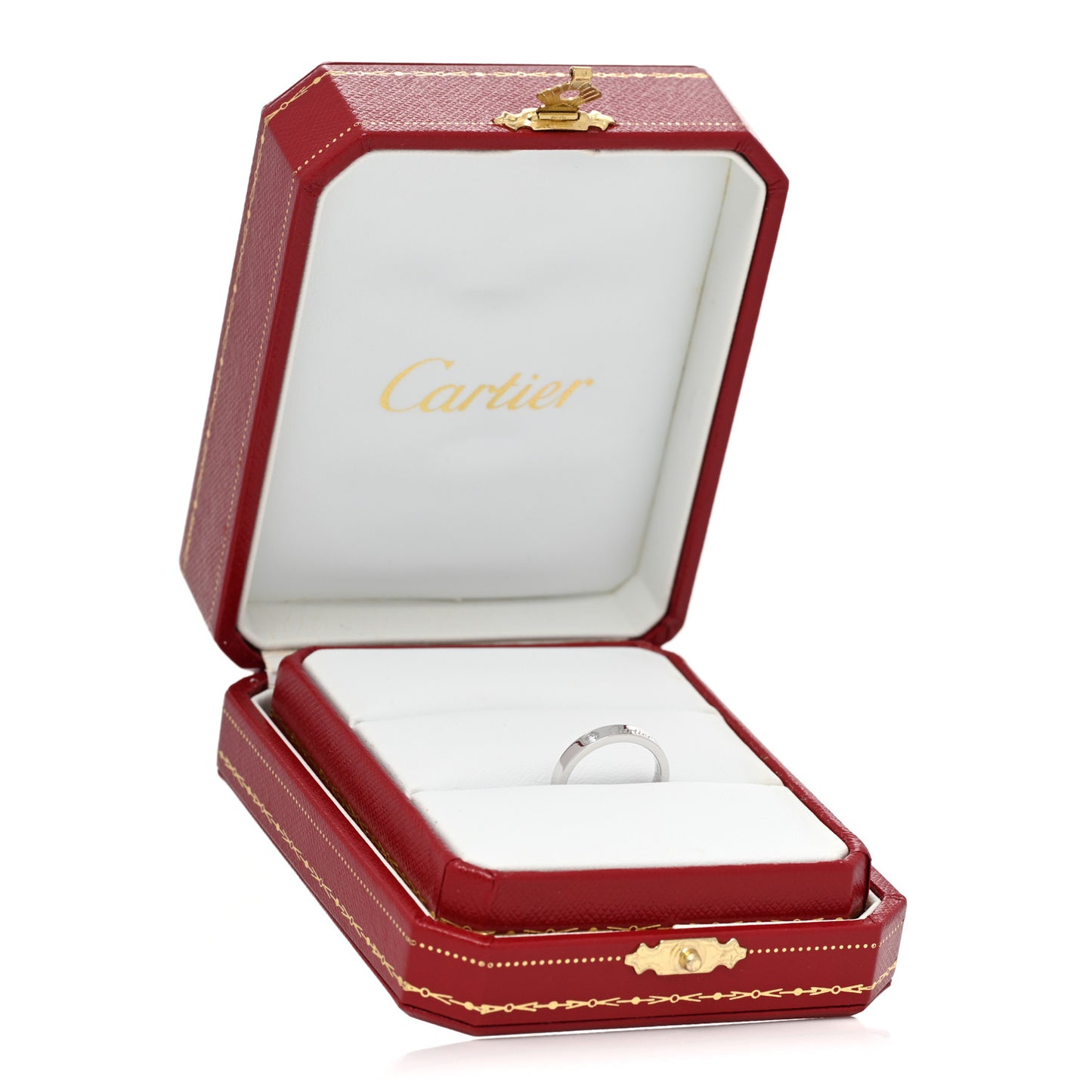 Platinum Diamond 3mm C De Cartier Wedding Band Ring 48 4.5