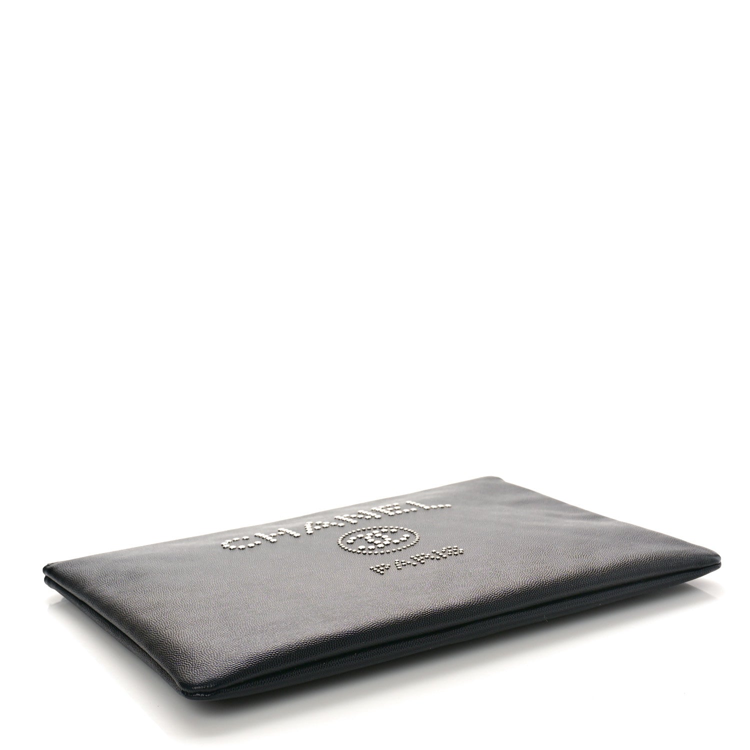 Chanel Caviar Studded Medium Deauville Pouch Black 4 of 9