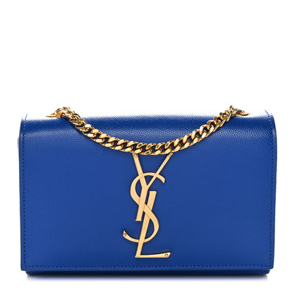 Saint Laurent Grain De Poudre Small Classic Monogram Kate Satchel Royal Blue 1 of 12