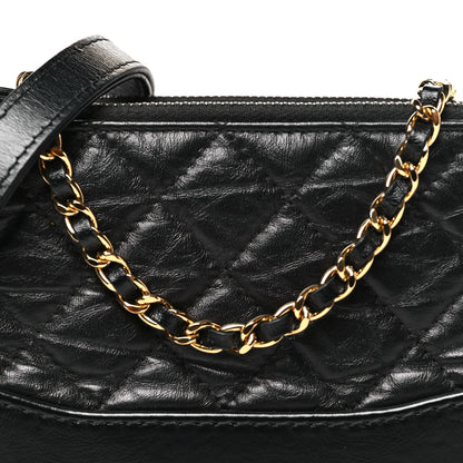 Chanel Aged Calfskin Quilted Small Gabrielle Clutch With Chain Black 8 of 10