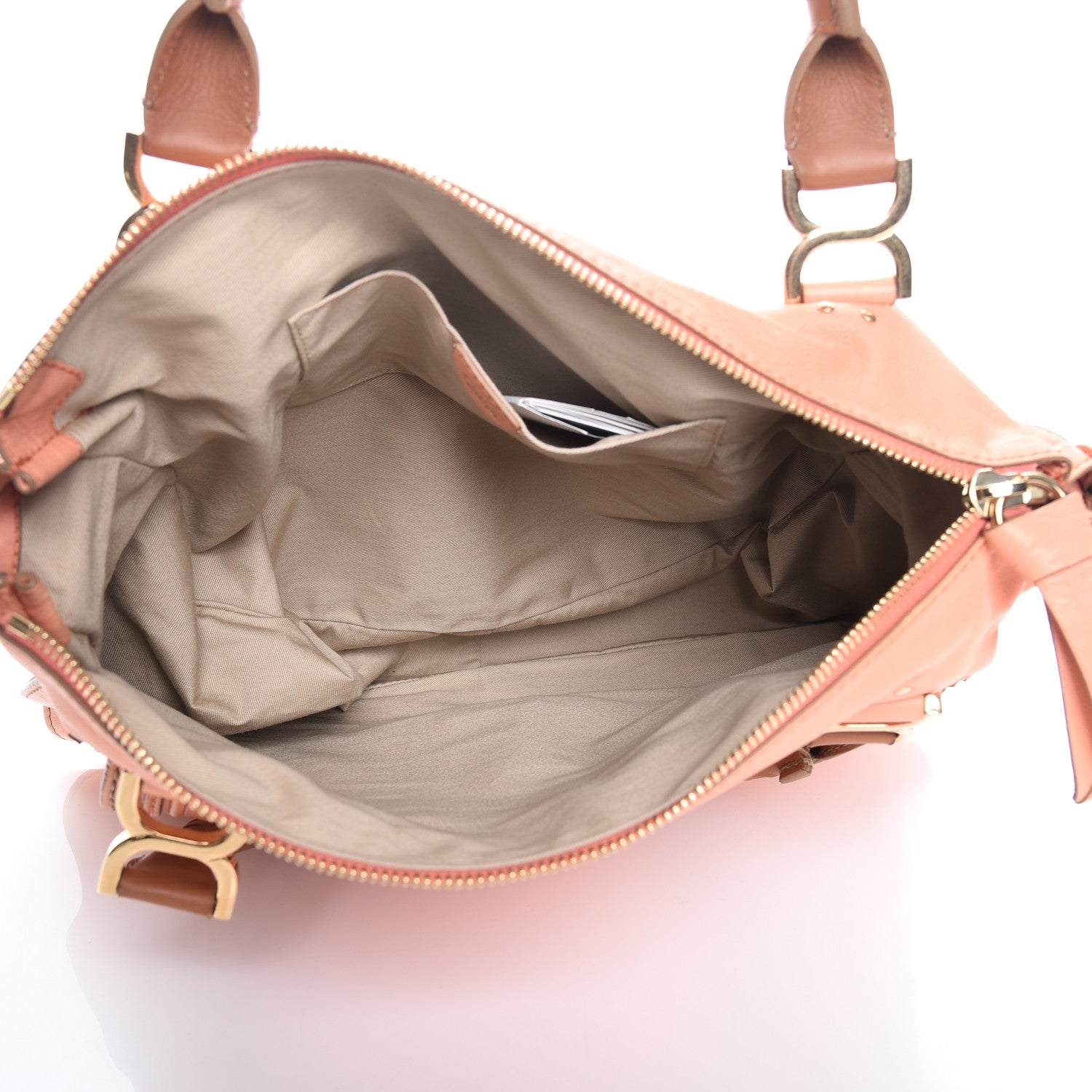 Chloe Calfskin Large Marcie Lock Satchel Peach Pink 5 of 7