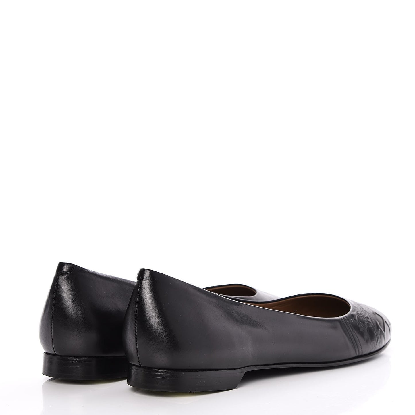 Glossy Calfskin Neuilly Ballerina Flats 38.5 Black