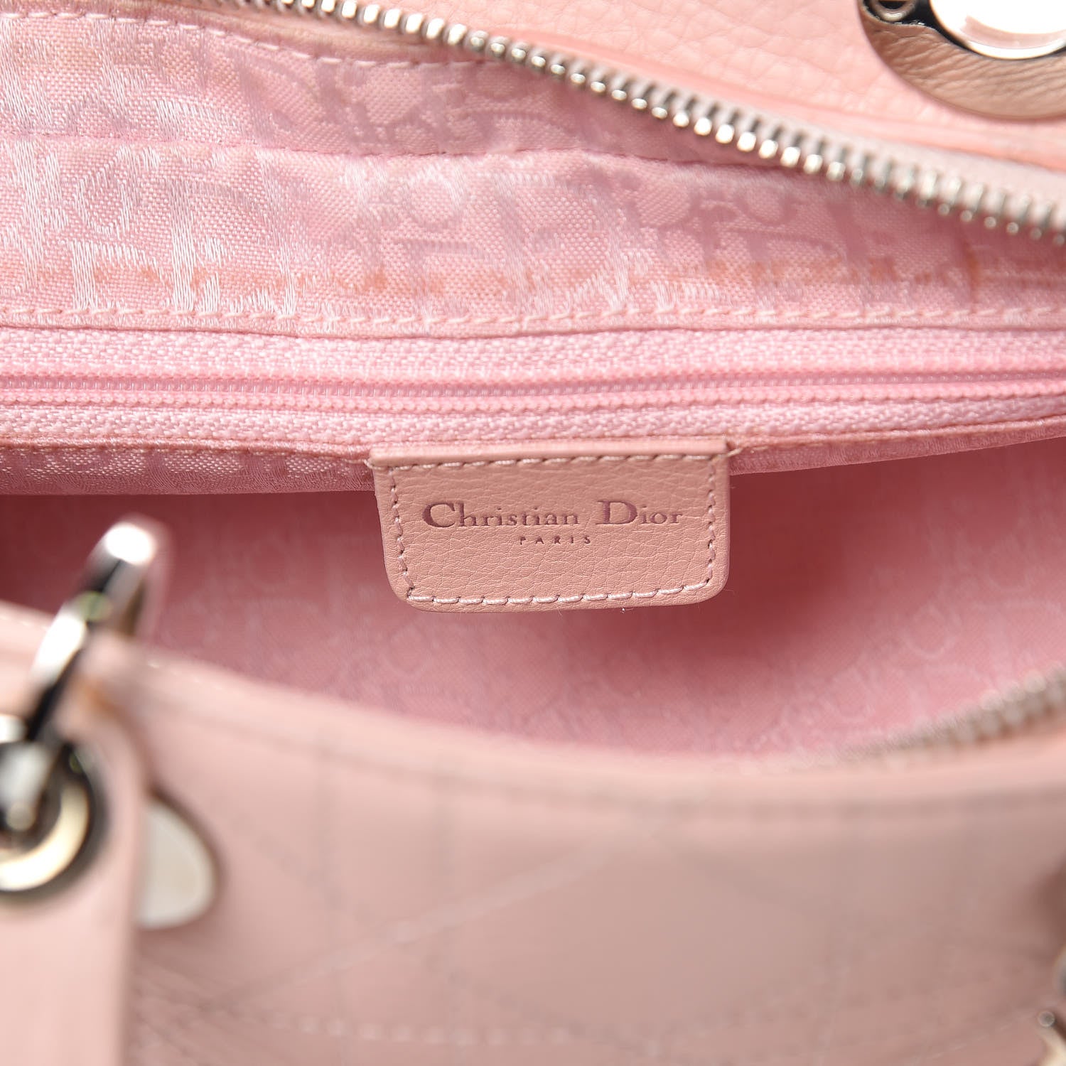 Christian Dior Calfskin Cannage Stitched Small East West Lady Dior Rose Clair 6 of 13