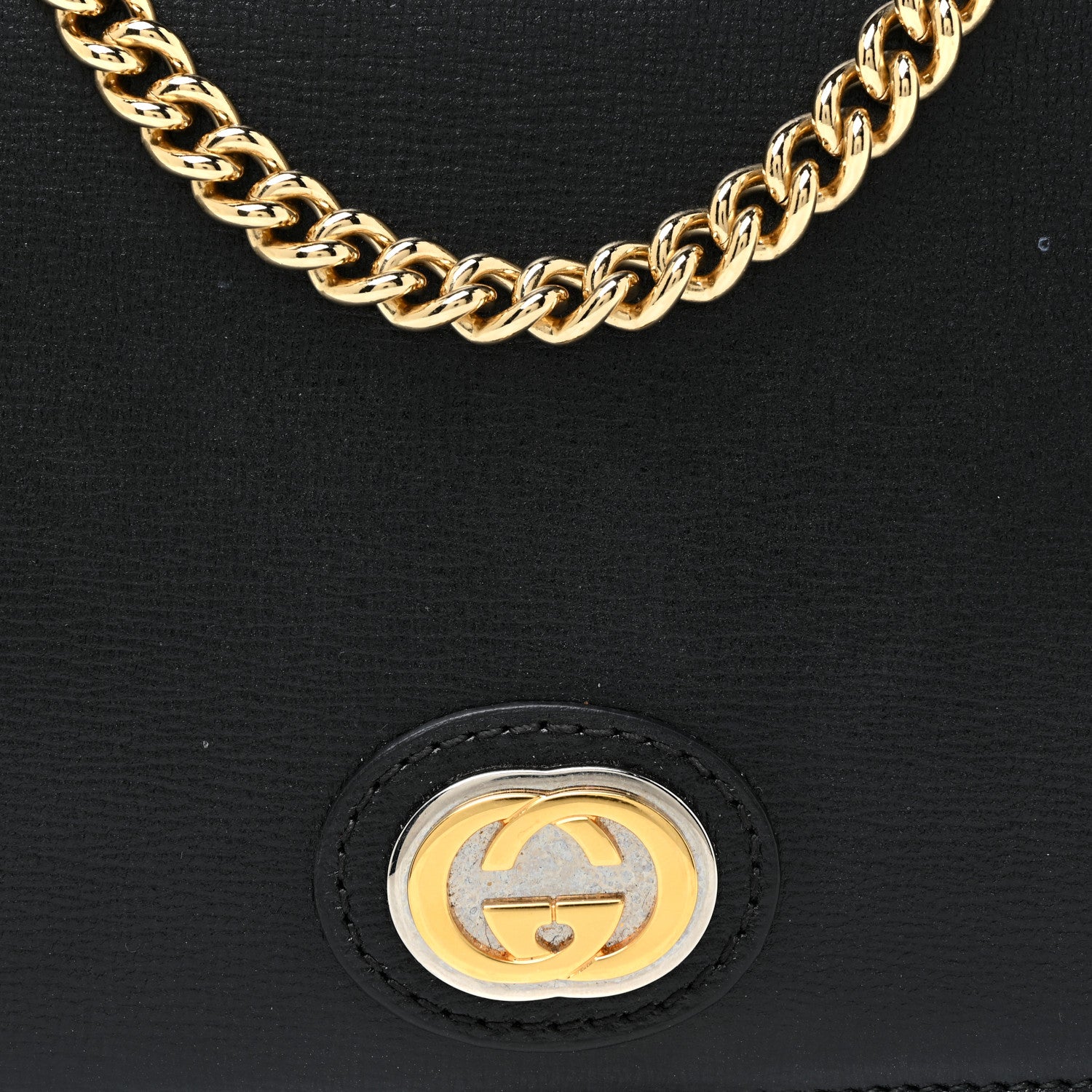 Gucci Azalea Calfskin Marina Chain Wallet Black 7 of 16